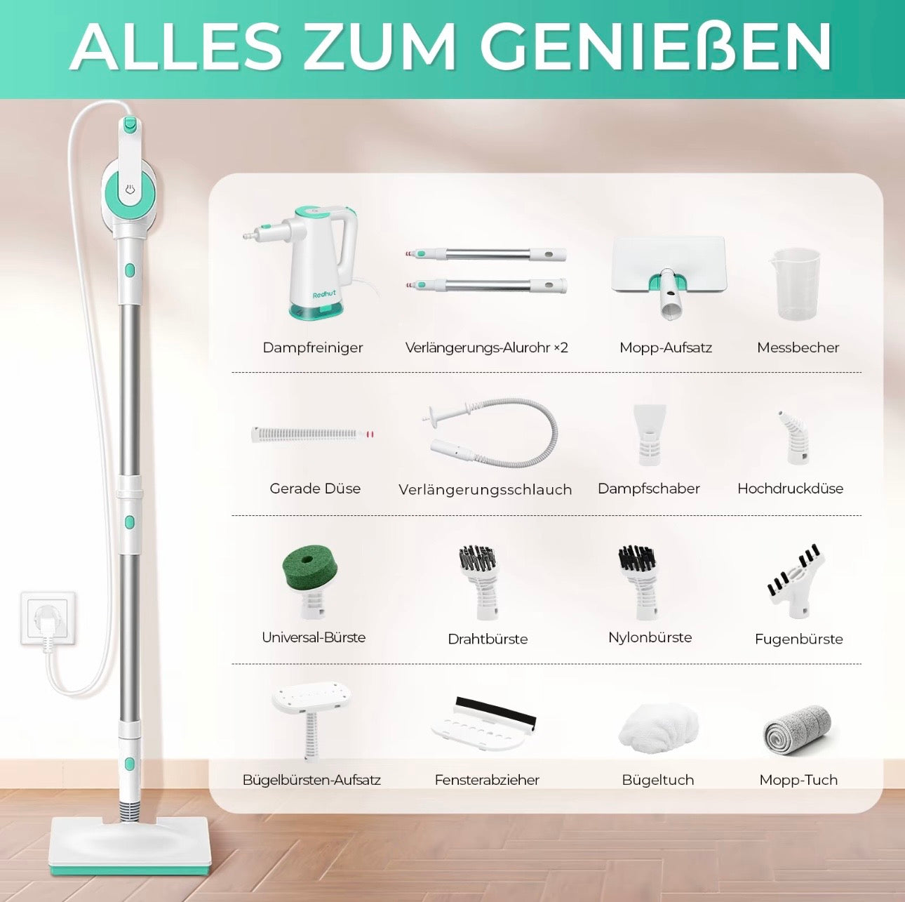 RedHut 16-in-1 Hand-Dampfreiniger